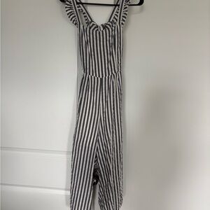 Vici Striped Ruffle Jumpsuit